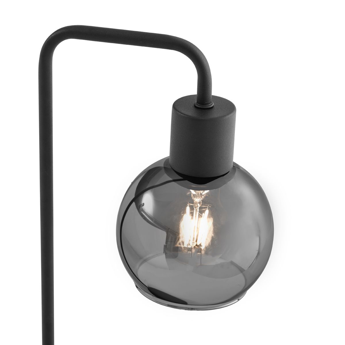 Art Deco tafellamp zwart met smoke glas - Vidro