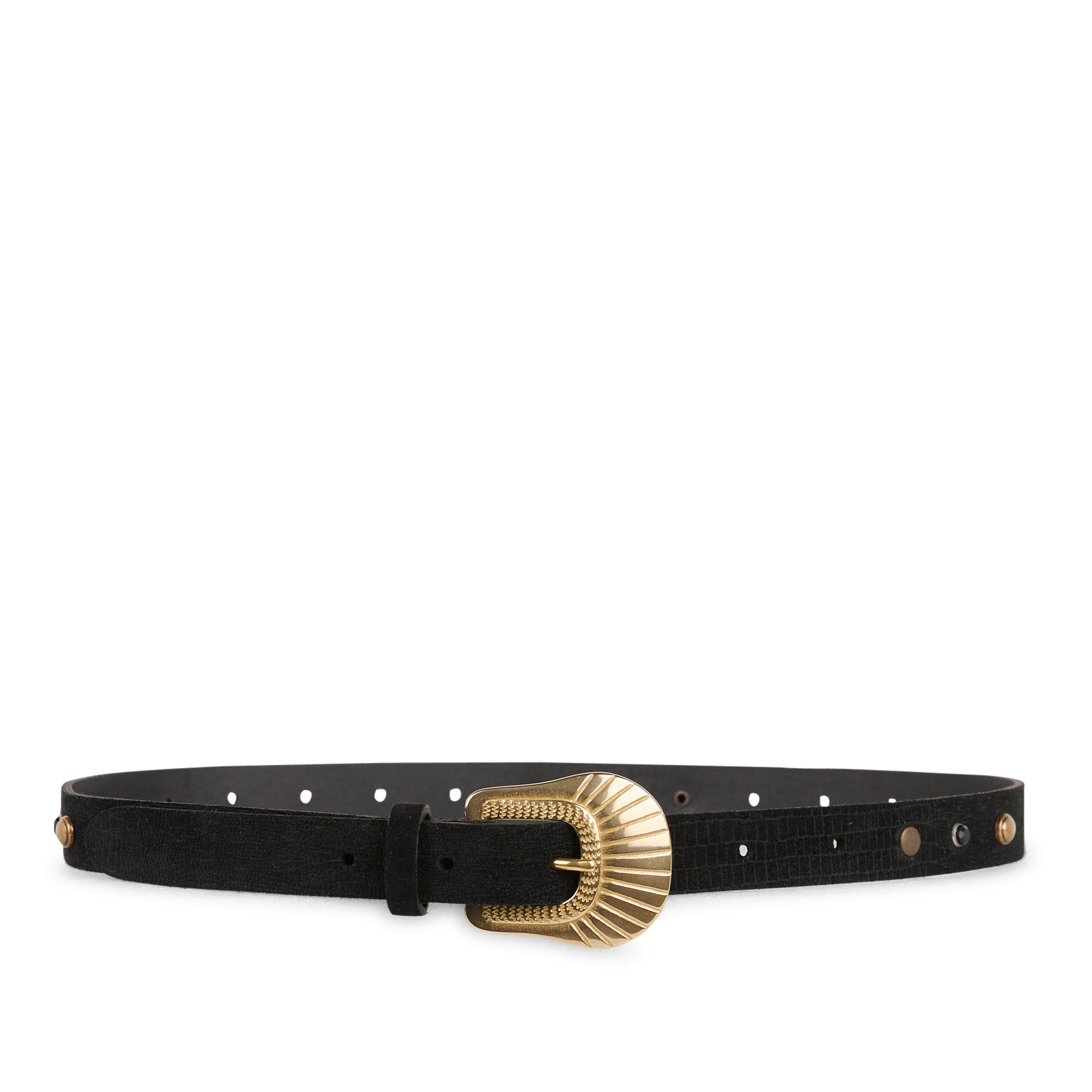 Ceinture en cuir velours | Noir