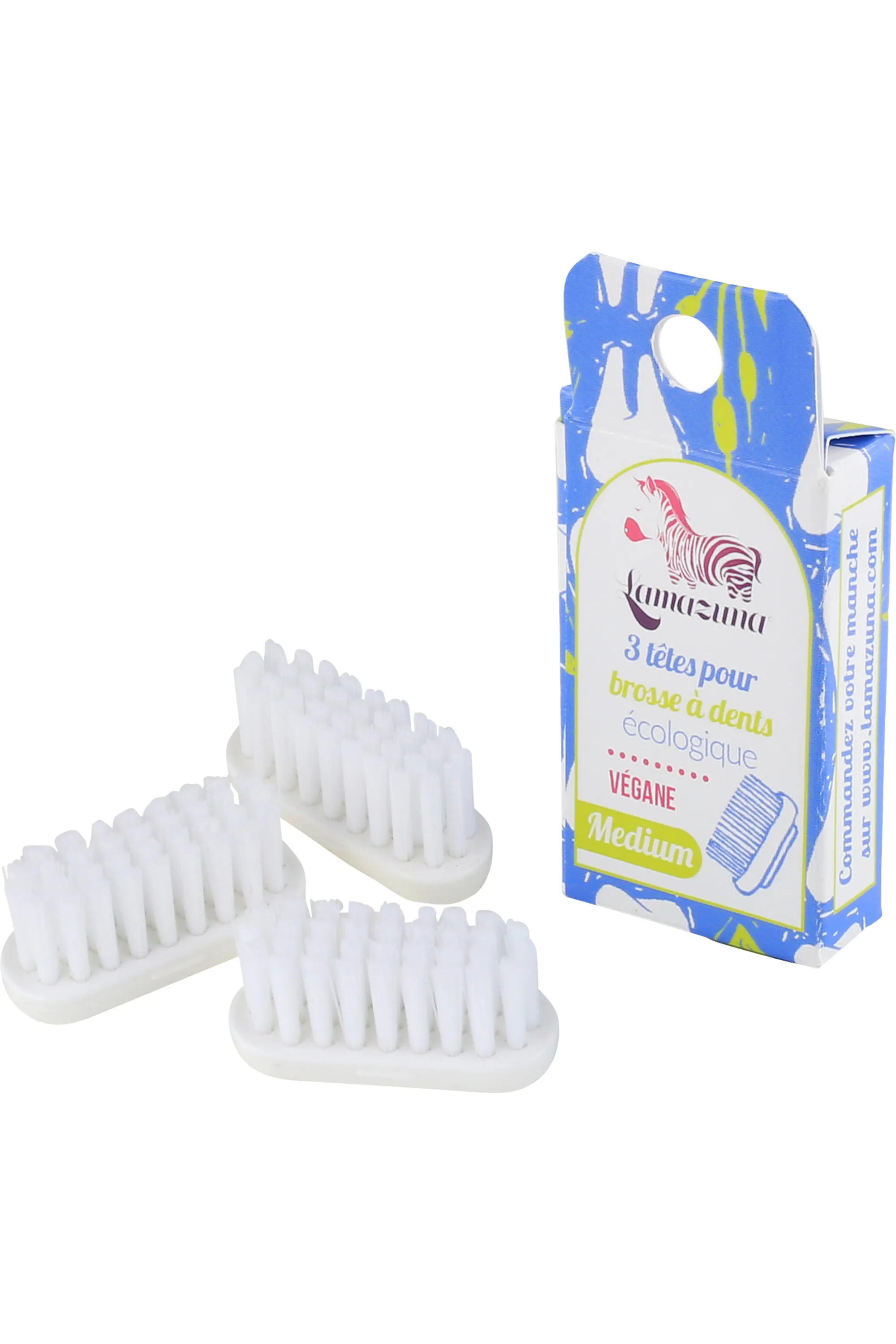 Lamazuna Recharge brosses à dent de 3 têtes Médium