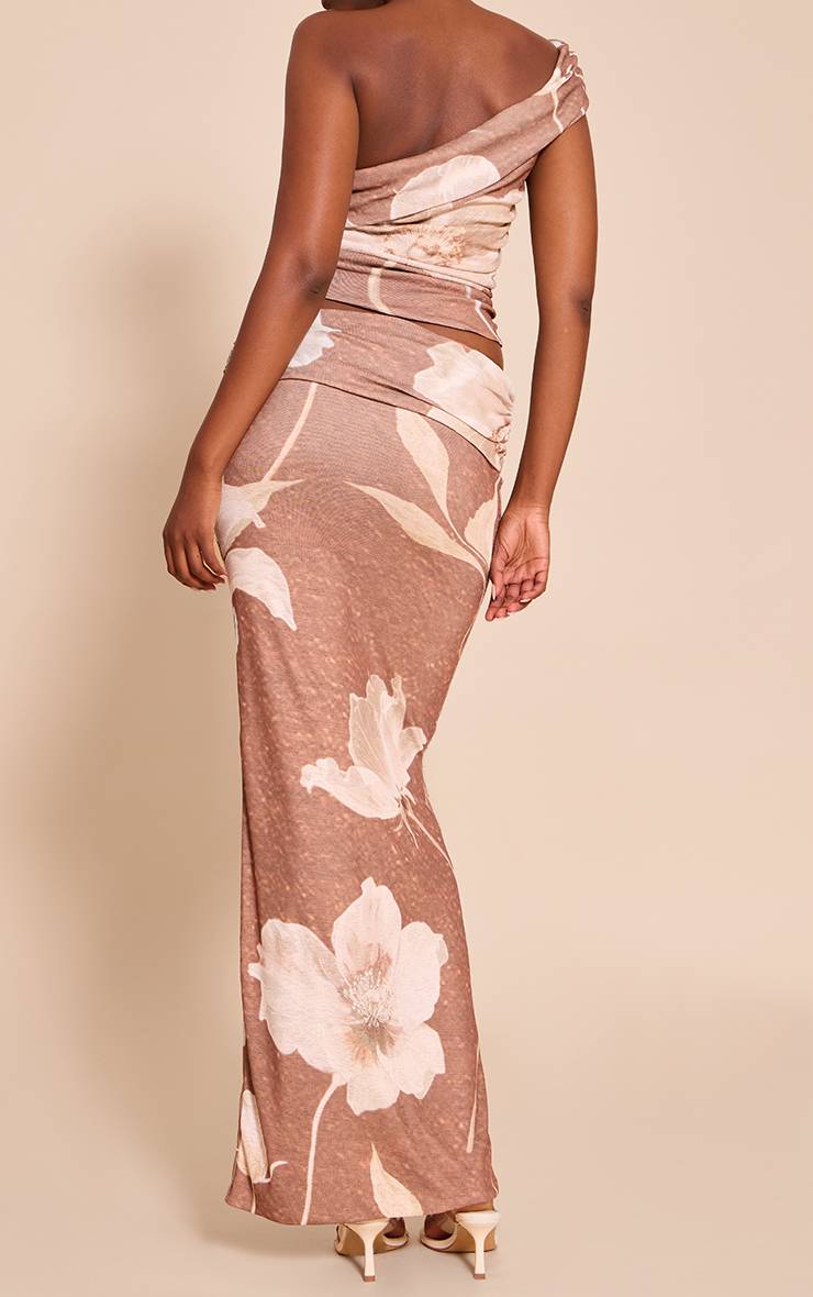 Gris Pierre Jupe Longue Taille Basse En Tissu Pelure D'oignon
