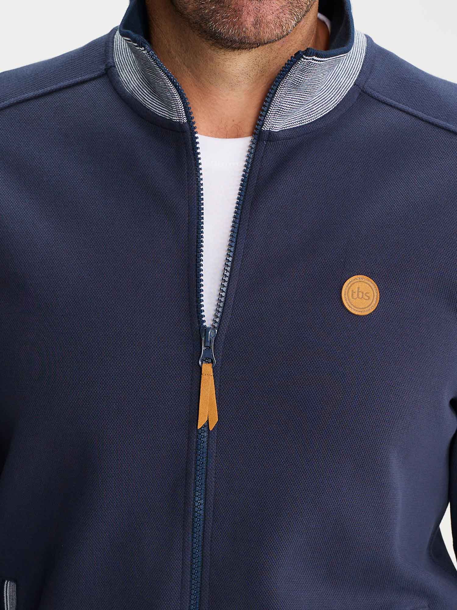 Gilet Homme Col Montant Marine