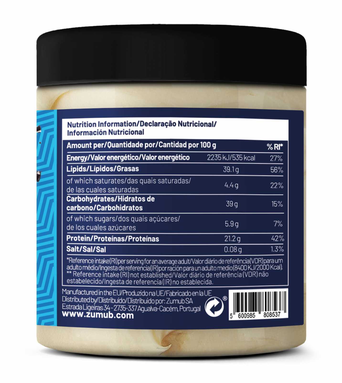 Creme proteico Zumub sabor biscoito americano, 250 gramas