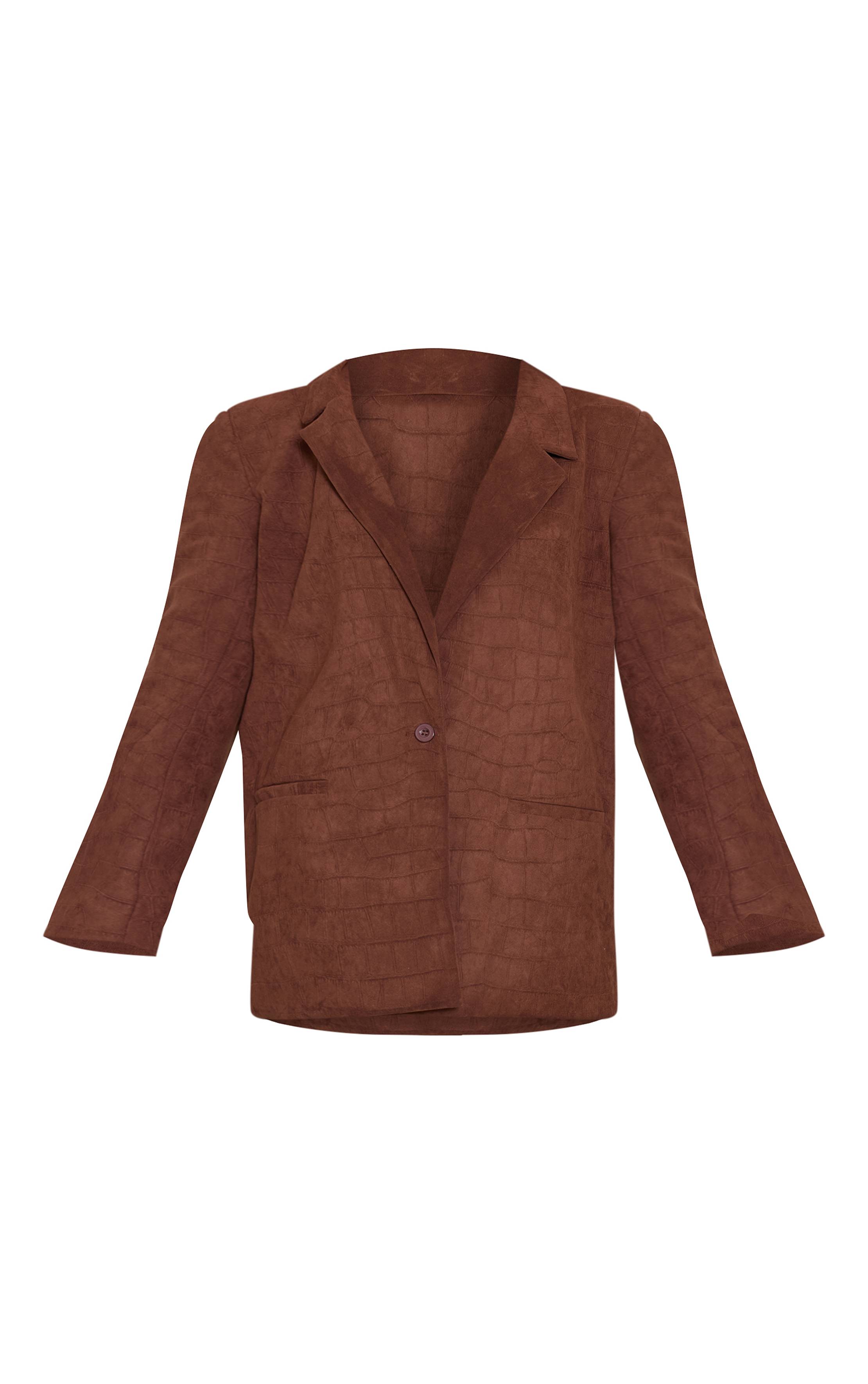 Chocolat Blazer En Synthétique Effet Croco