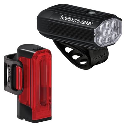Paire d'Éclairages Lezyne Lite Drive 1200  / Strip Drive Pro 400  Noir