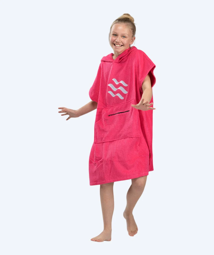 Watery badeponcho til junior - Bomuld - Pink