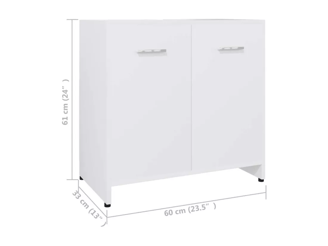 Armoire de salle de bain Blanc 60x33x61 cm Bois d'ingénierie