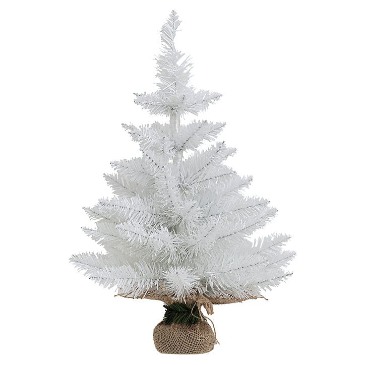 Sapin artificiel coloris blanc Ø.29 x H.50 cm support inclus
