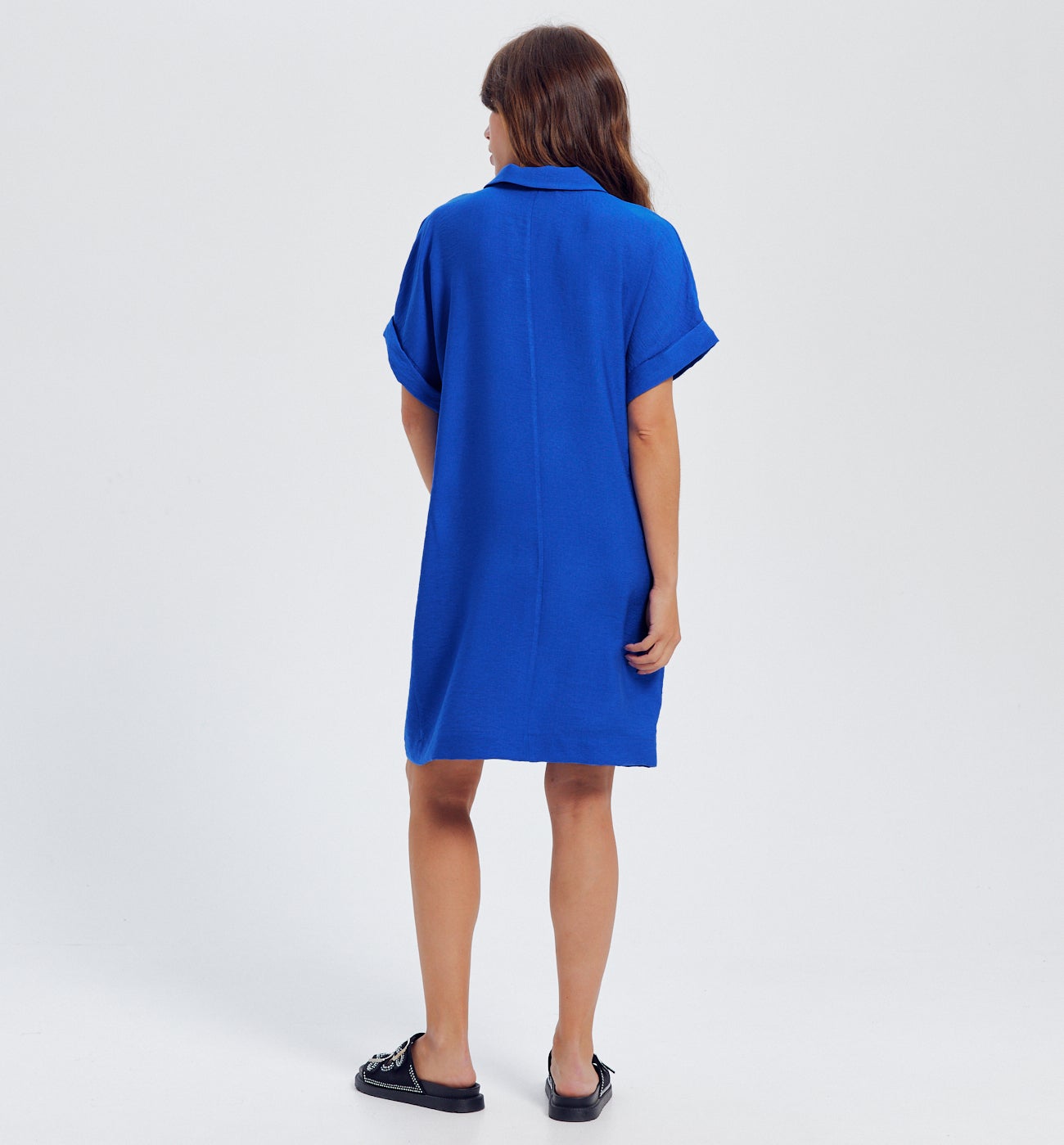 Robe à col lacé Femme - Bleu