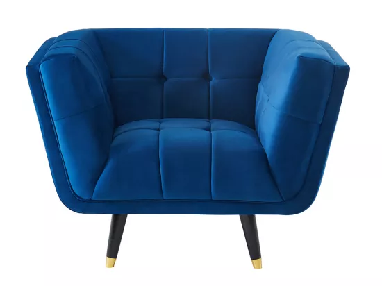Fauteuil SAMANTHA II en velours - Bleu nuit