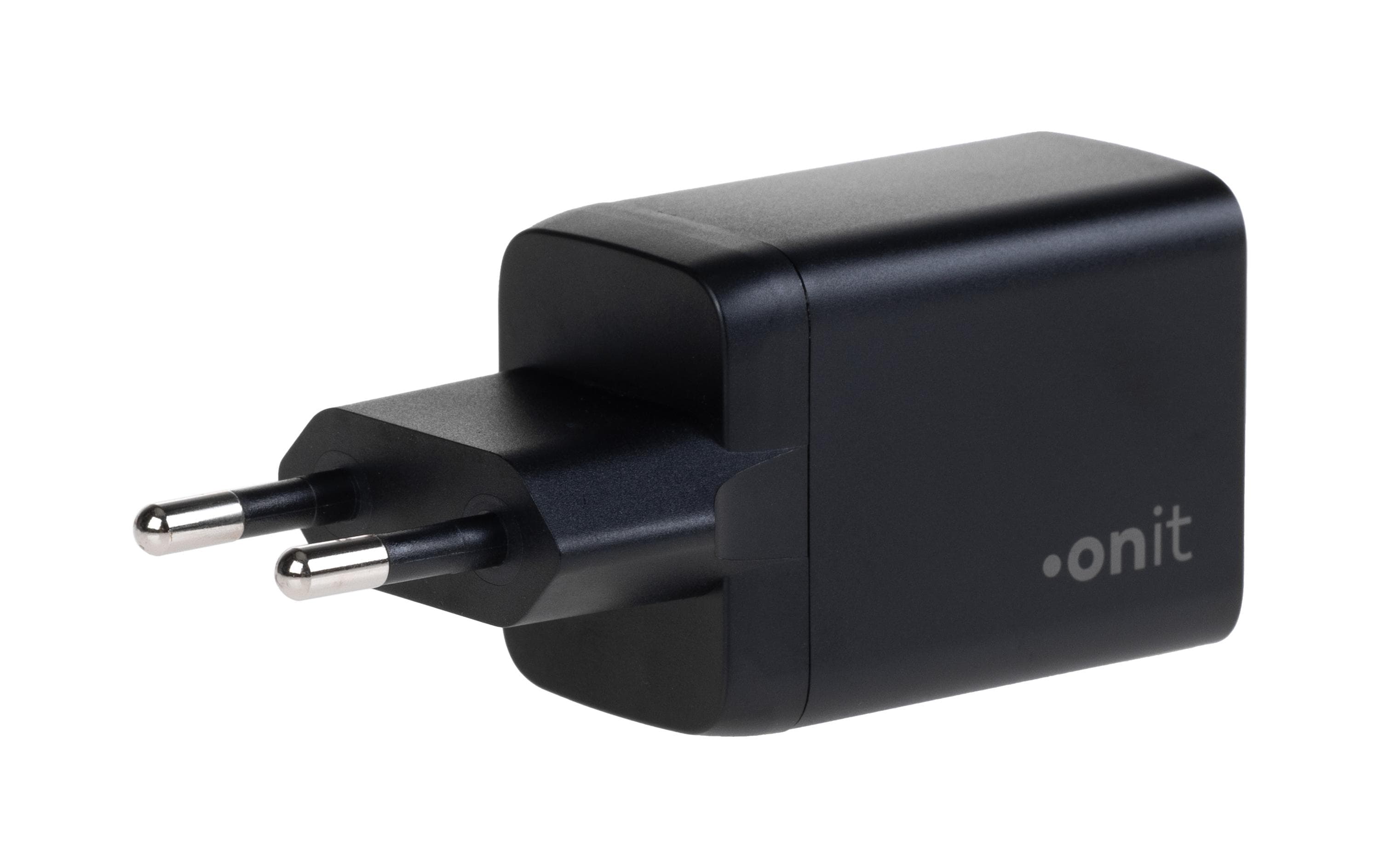 USB-Wandladegerät PD25W + QC3.0 SchwarzLadeadapter mit einem USB-C- und einem USB-A-Port