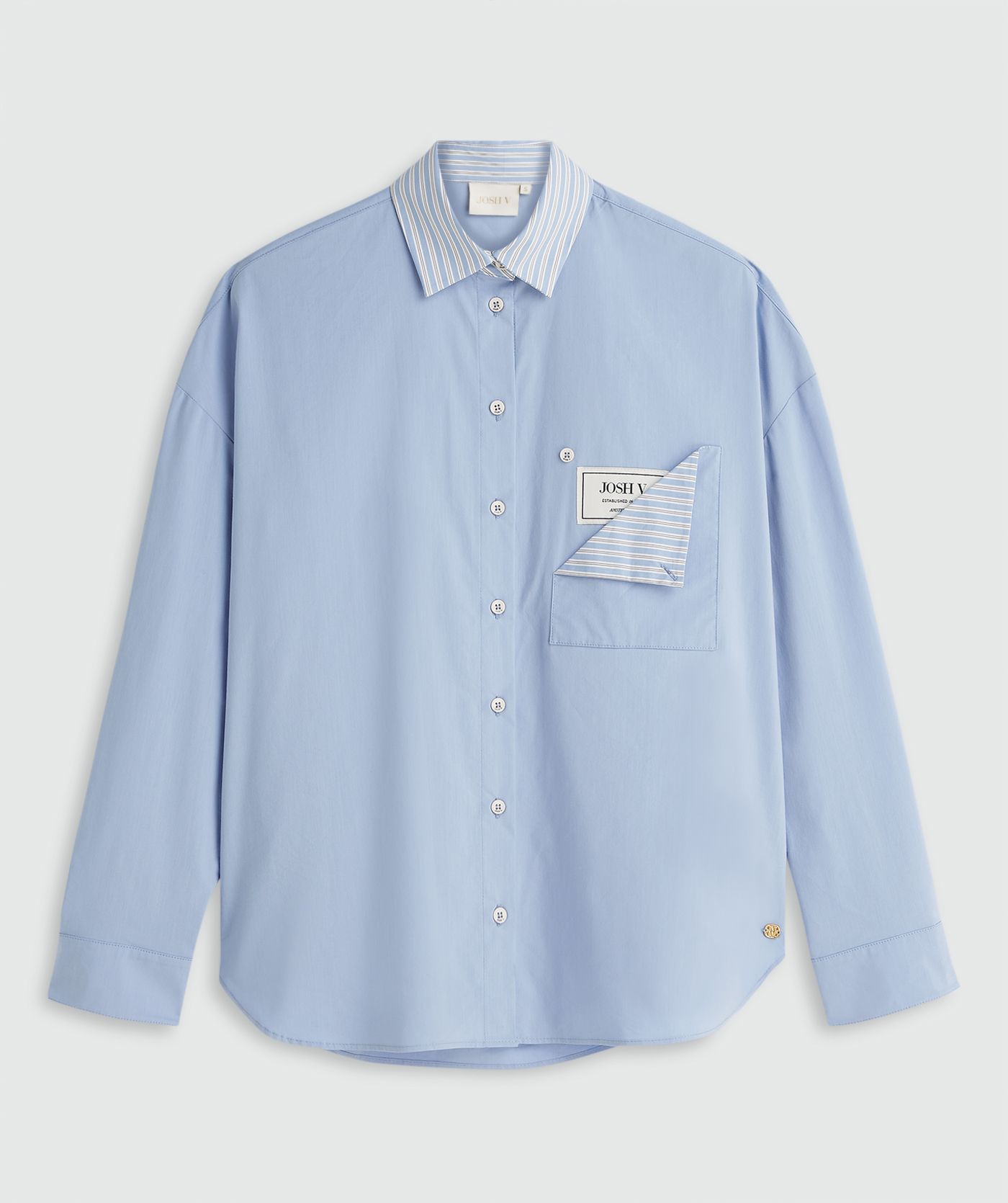 JV-ROMULO oversized blouse met strepen - mid blue