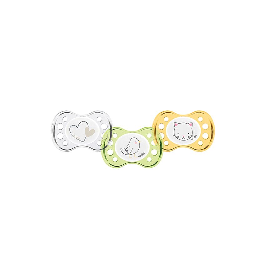 Sucette nouveau-né 0-2 mois silicone - Coloris aléatoire - Ecru