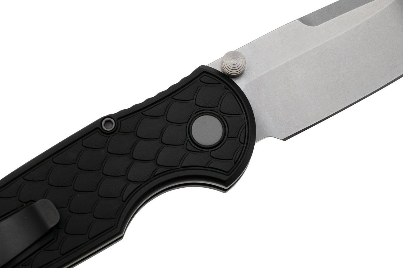 Pro-Tech TR-3 Integrity INT105-REPTILE, Stonewashed S35VN, Reptile Black Aluminum, zakmes