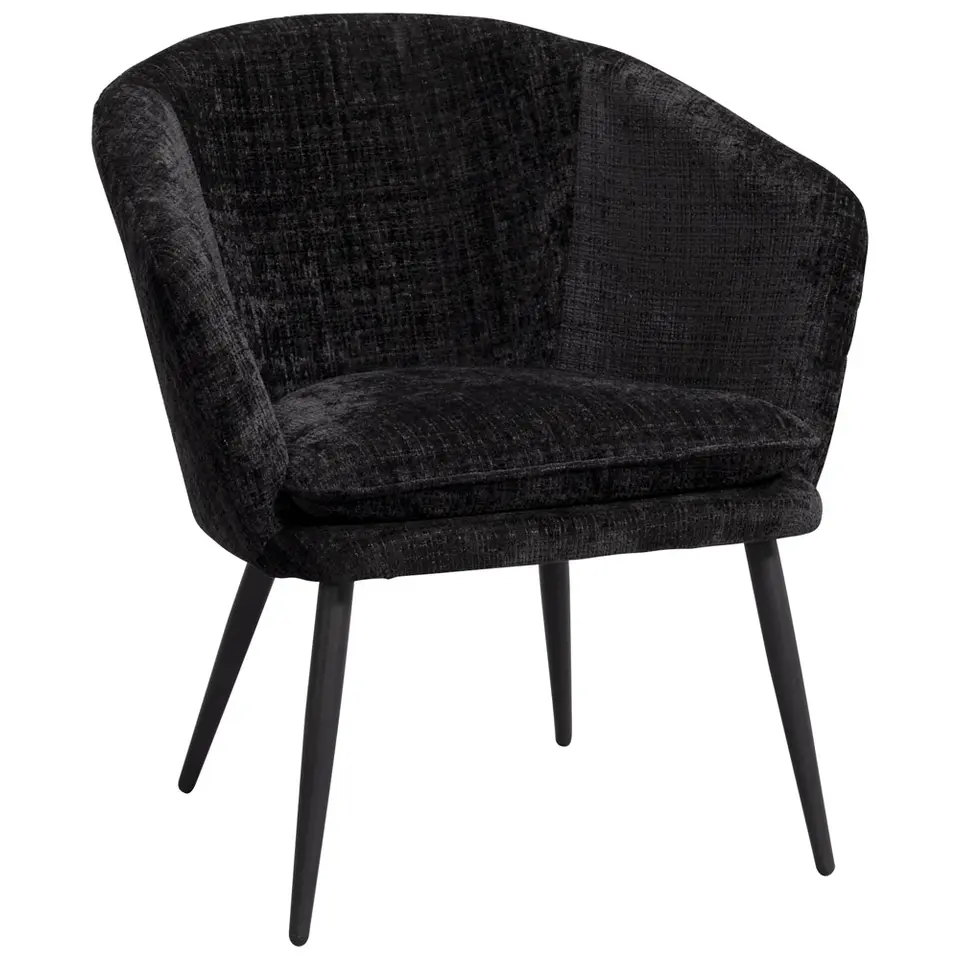 Fauteuil Cloe - stof - zwart