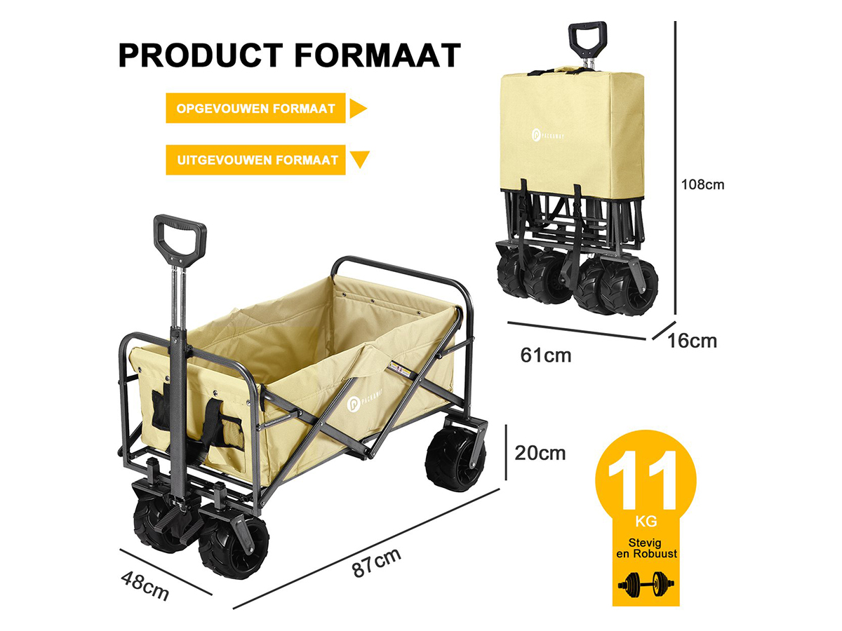 Packaway XL opvouwbare bolderkar - Taupe