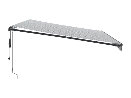 Auvent rétractable automatique anthracite et blanc 500x300 cm