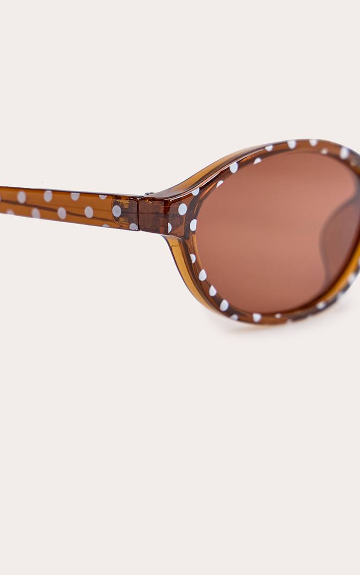 Chocolat Lunettes De Soleil Ovales Fines À Pois