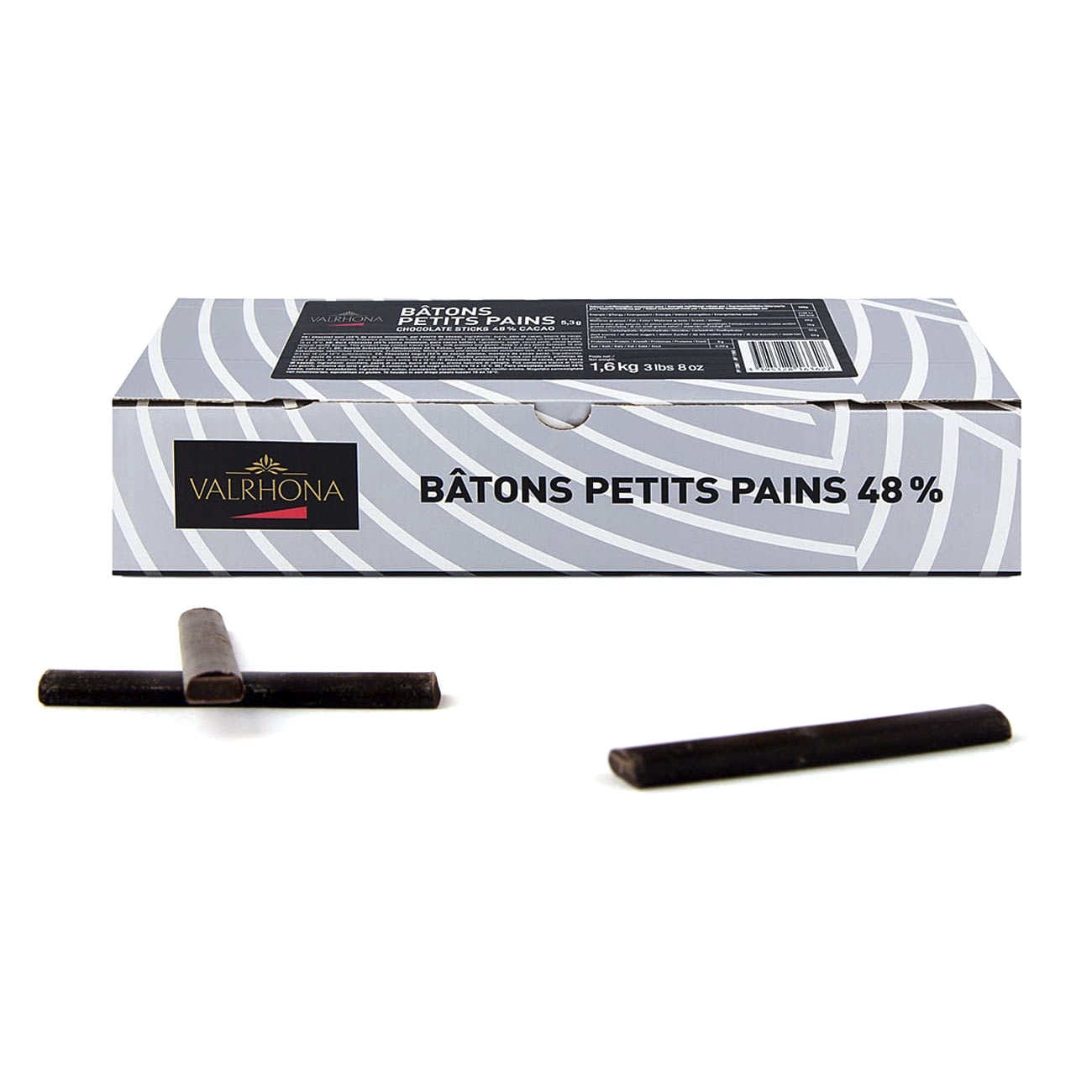 Bâtons de chocolat Valrhona pour des pains au chocolat maison - 48% de cacao