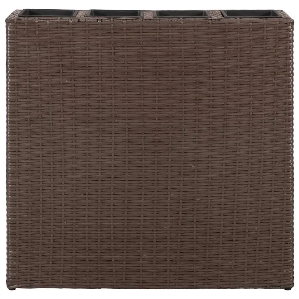 vidaXL - Verhoogde Plantenbak - Bruin - Poly rattan