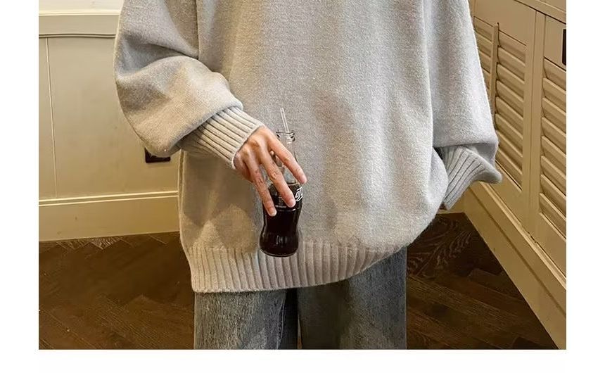 VEAZ - Effen gebreide top met lange mouwen