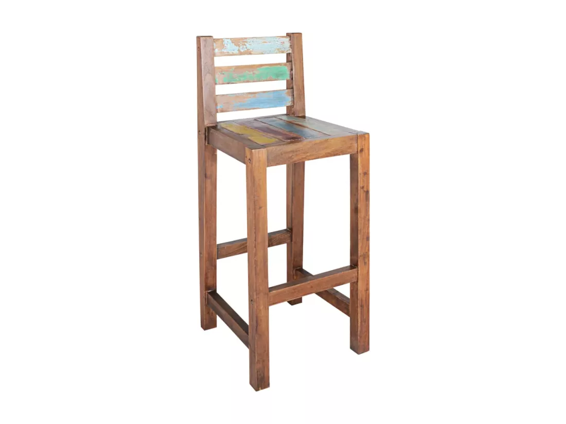 Tabourets de bar lot de 2 bois massif de récupération
