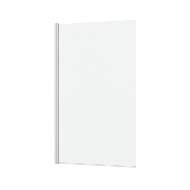 Pare-baignoire rabattable 140 x 80 cm, profilés alu blanc mat, Galedo Essentiel