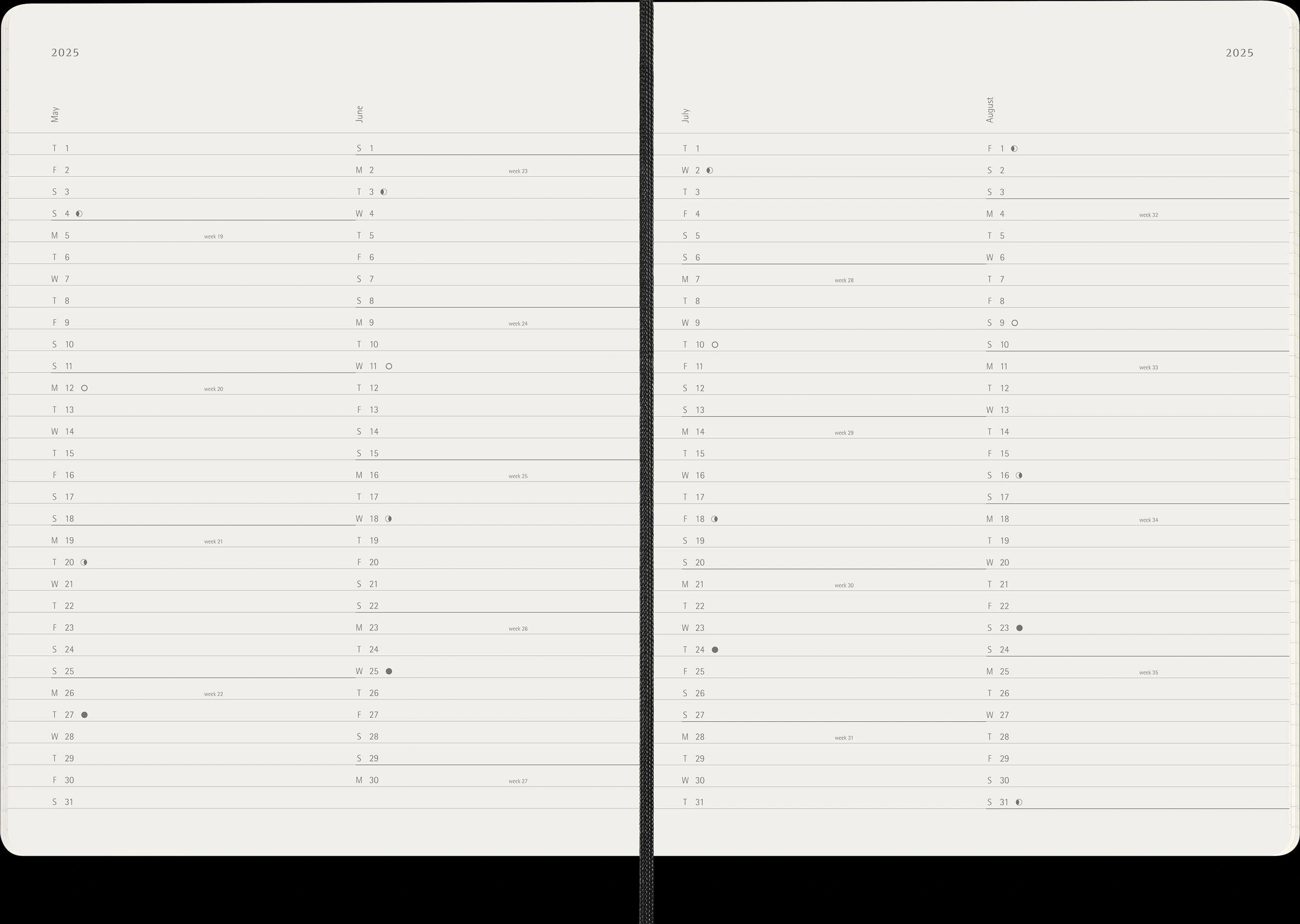 Moleskine 12 Monate Tageskalender 2025, Large/A5