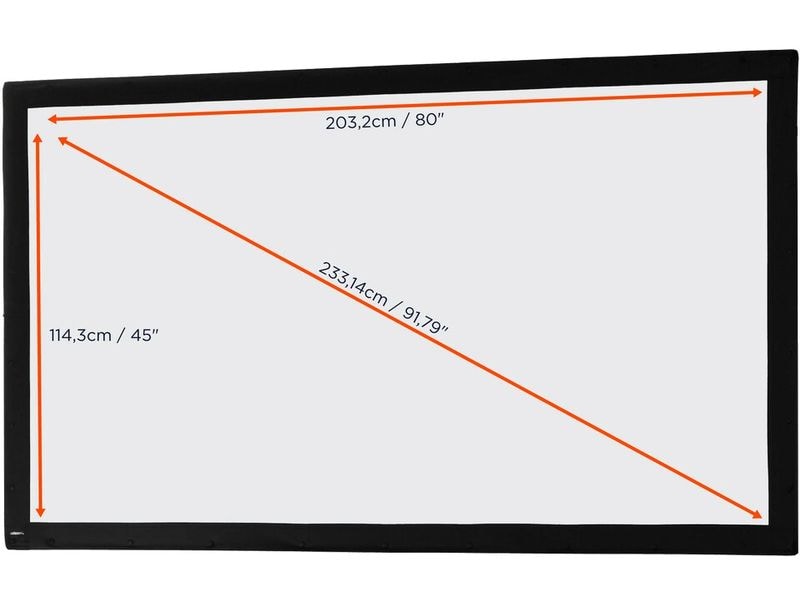 Celexon Frontprojektionstuch 16:9 203 x 114 cm Projektionstuch für Faltrahmenleinwand Mobil Expert