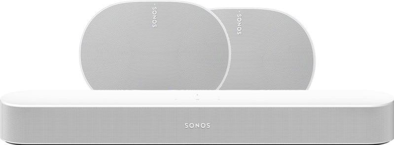 Sonos Beam Gen2 Wit + 2x Era 300 Wit
