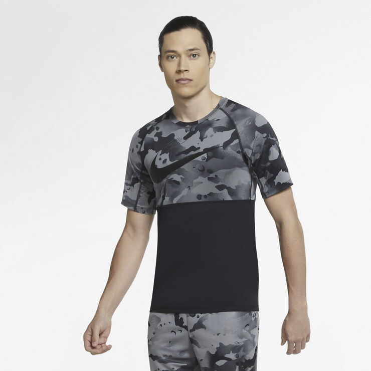 Nike Pro Camo T Shirt Sort