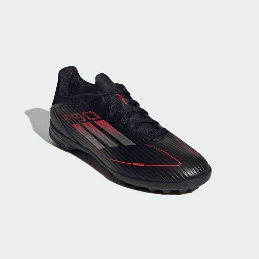 adidas F50 League TF Stealth Victory - Noir/Argenté/Lucid Red Enfant