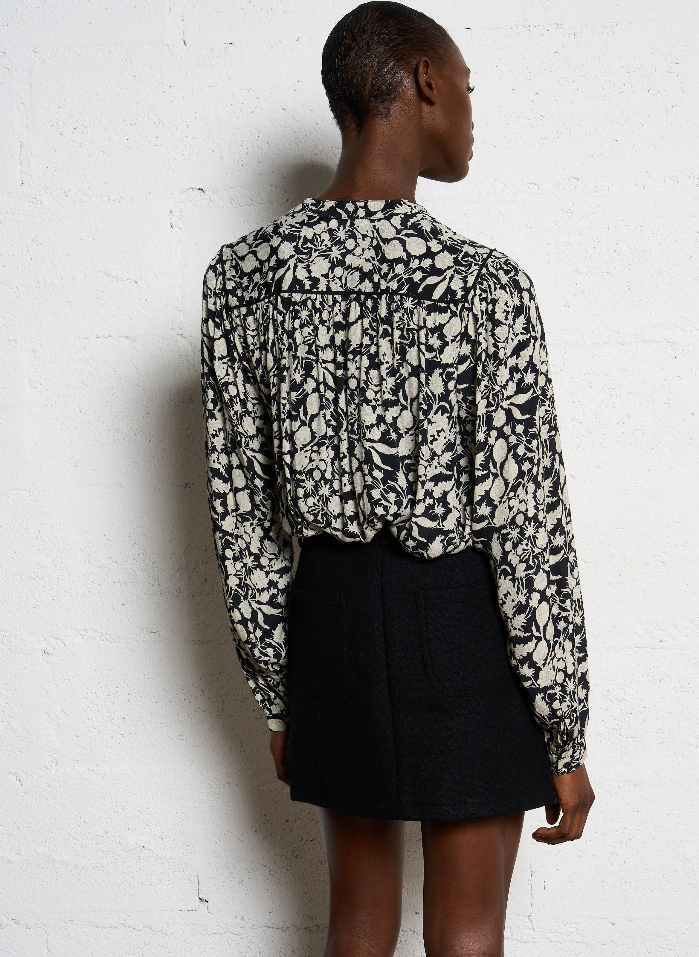 Chemise droite imprimée | Noir