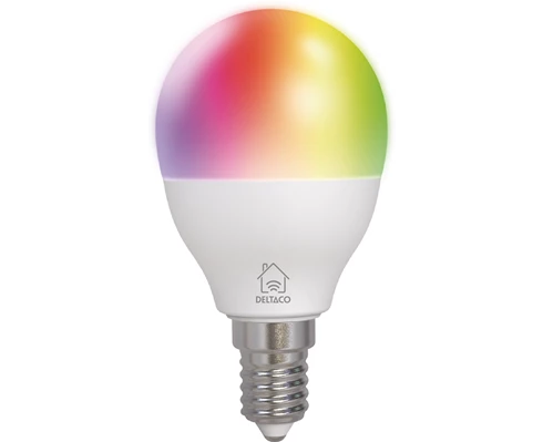 Deltaco Smart E14 RGB, WiFi, 4,9W, G45, dimbar