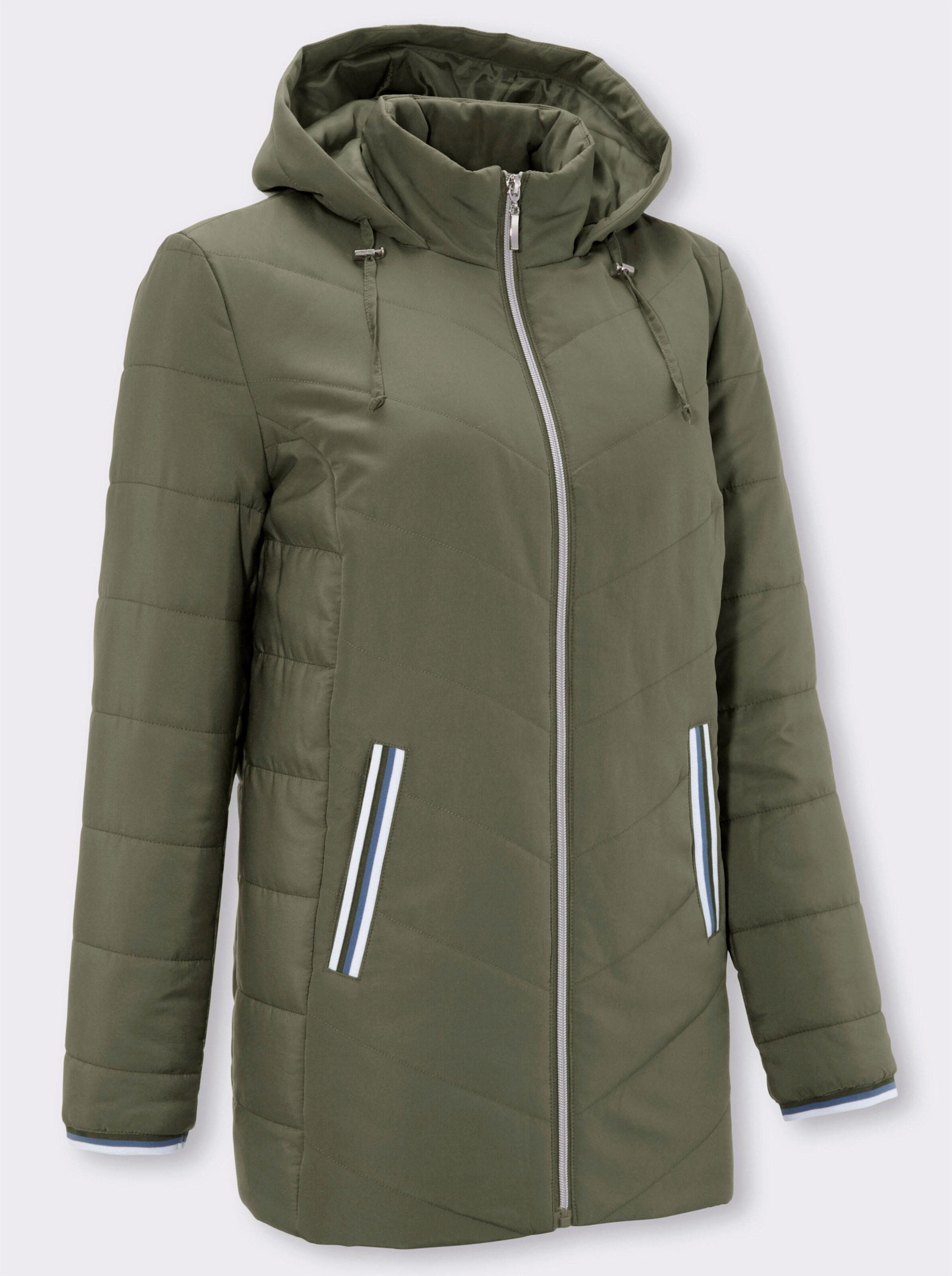 Steppjacke mit weitenregulierbarer Kapuze
