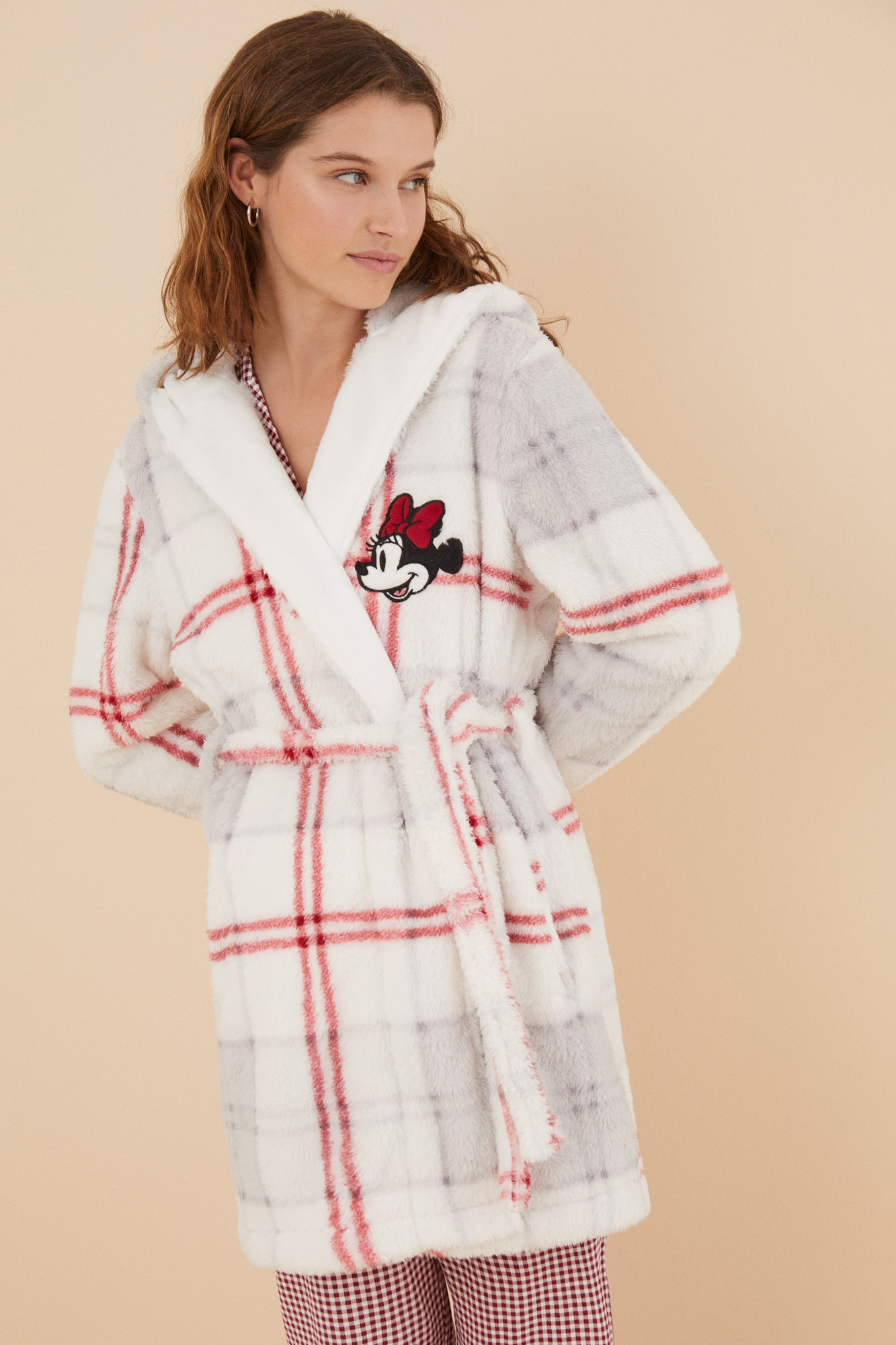 Robe com capuz da Minnie Mouse