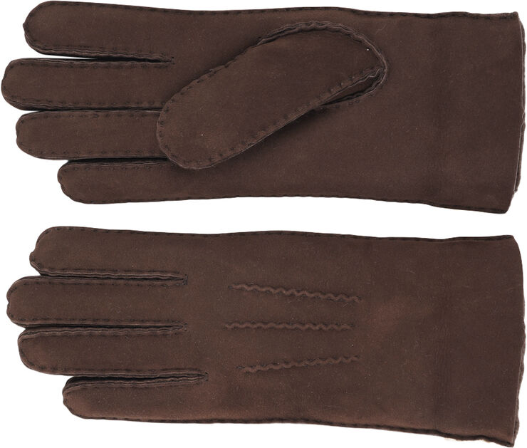 Lovelies KELLY - GLOWES - SHEEP SKIN W/ SHEARLING CUFF Chocolate