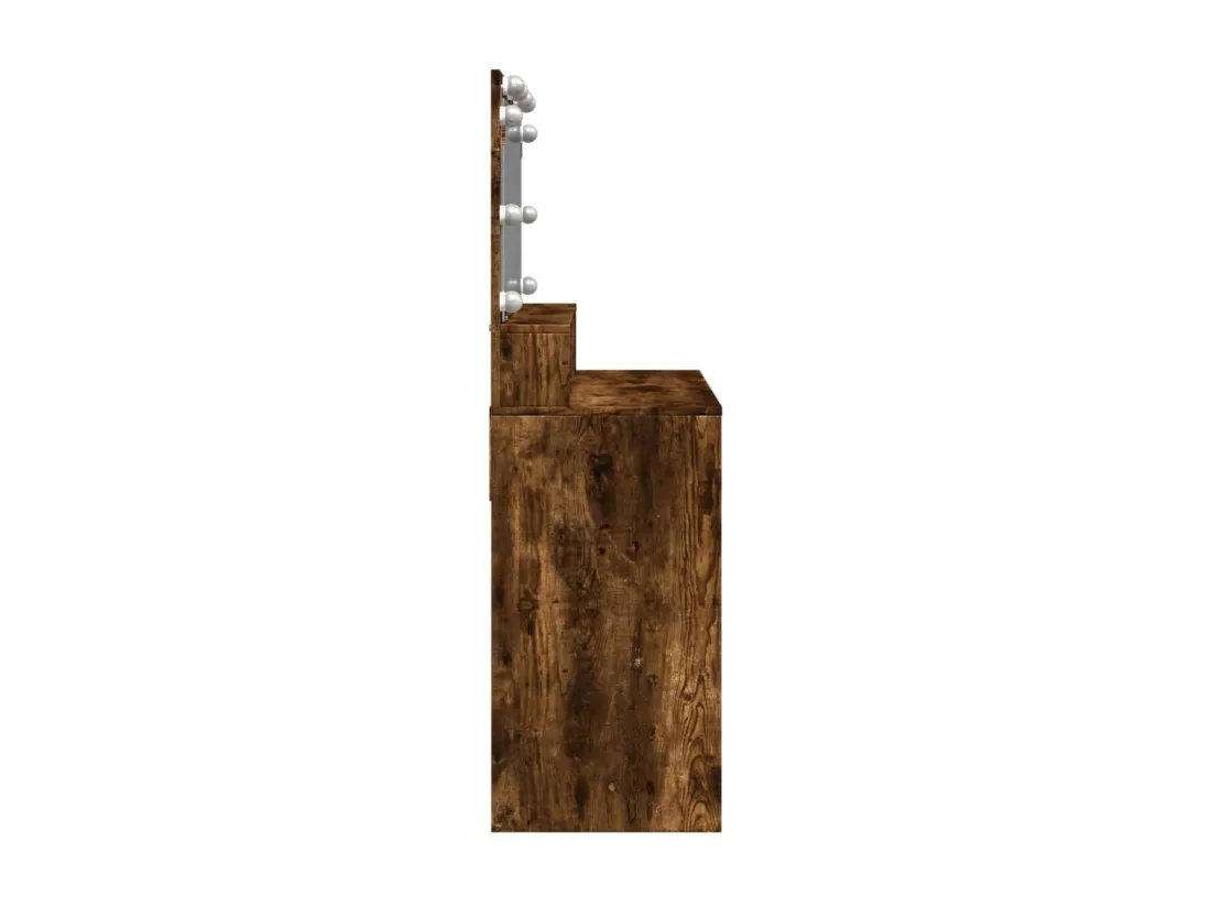 Coiffeuse avec LED chêne fumé 80x41x134,5 cm