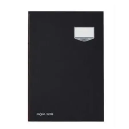 Pagna 24201-04 Unterschriftsmappe 20tlg.schwarz Leinen-Einband, rosa Löschkarton