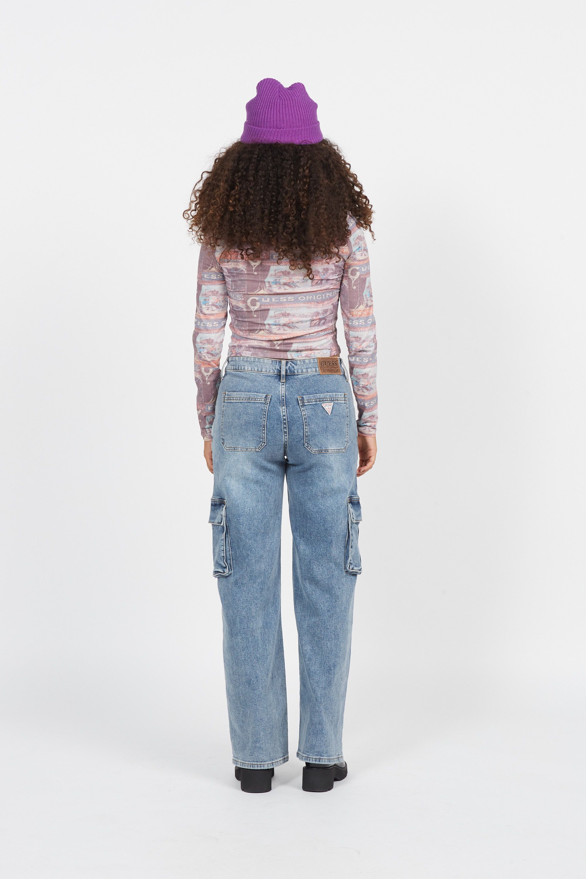 GUESS ORIGINALS Jean GO KIT CARGO F7WU GO DO Bleu
