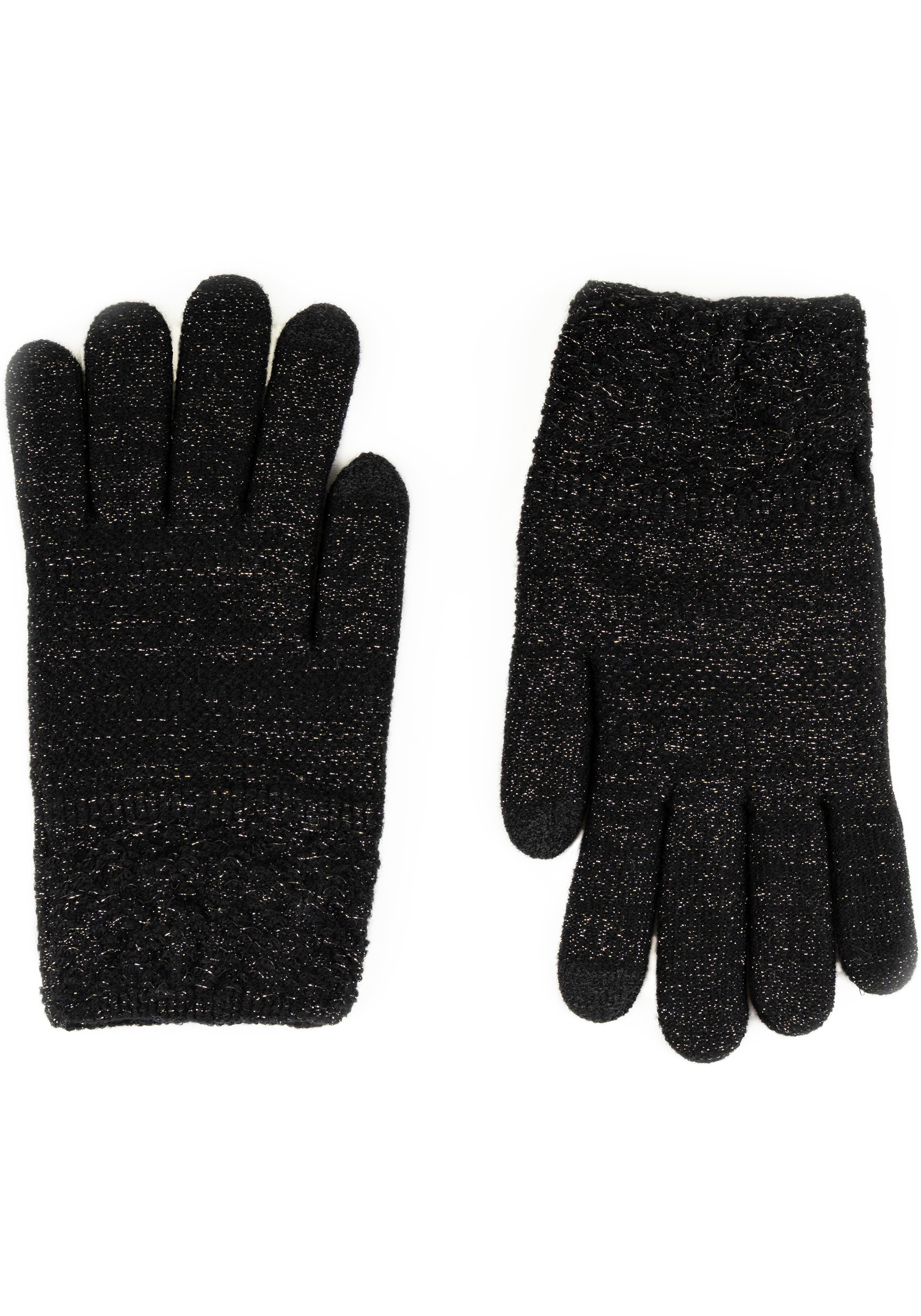 Capelli New York Strickhandschuhe 1 Paar,  dezenter Metallic-Schimmer, gemustert, hoch elastisch