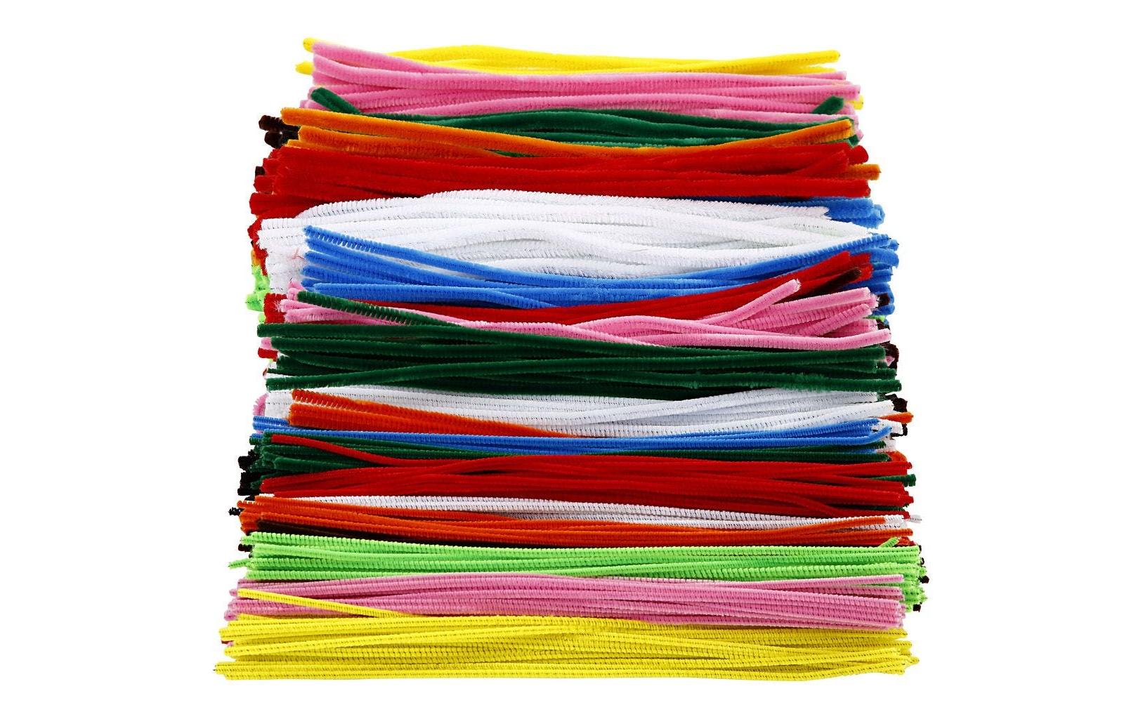 Chenilledraht 4, 6, 9 mm, diverse Farben, 700 StückPfeiffenreiniger farbig assortiert