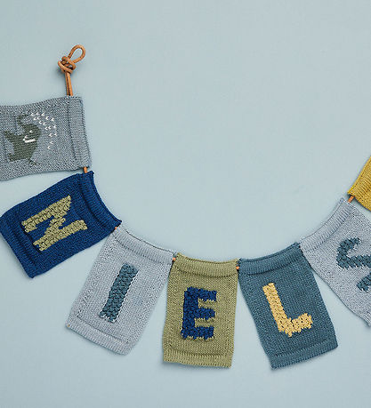Smallstuff Stickat Flagge - Elefant - Blau