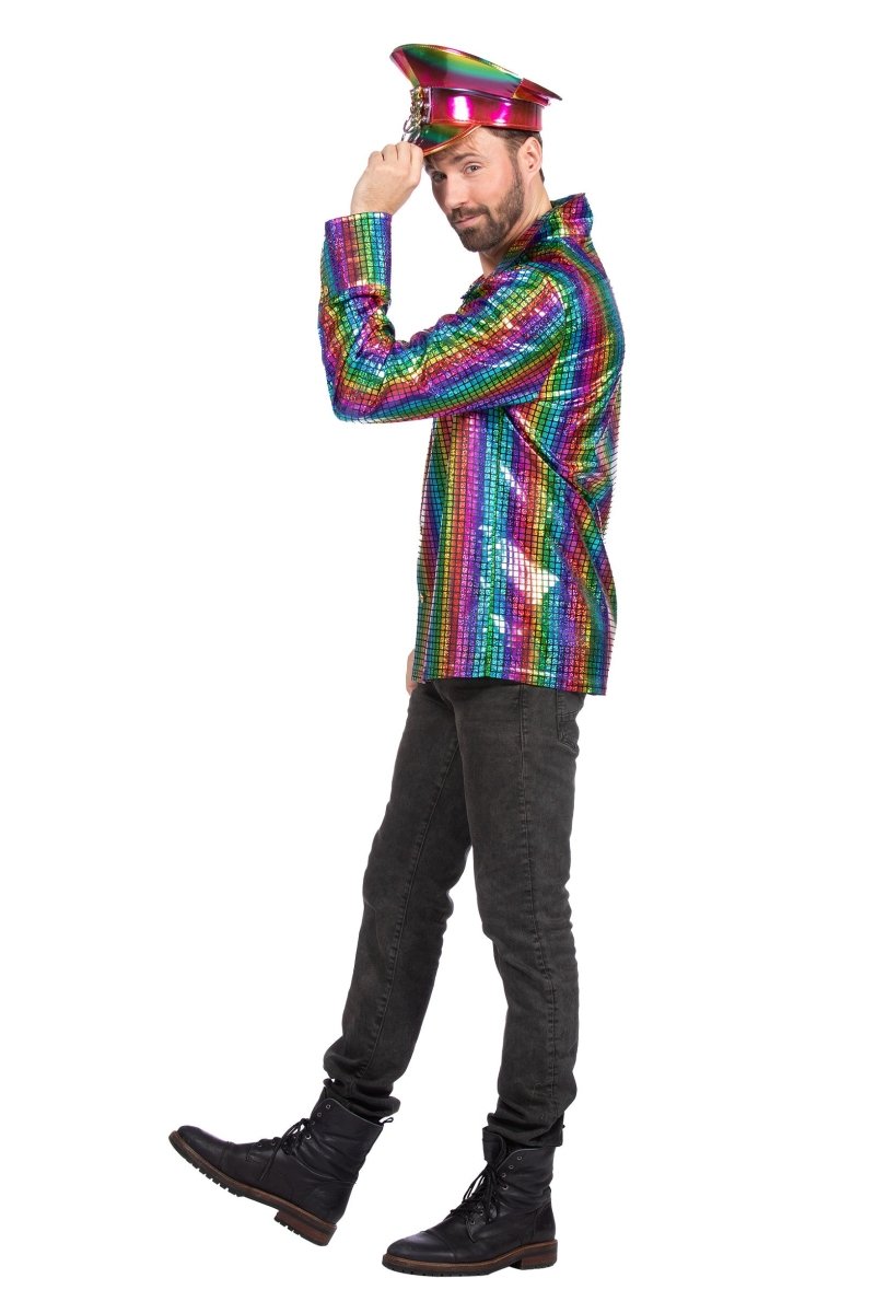 Regenboog Blouse Heren Metallic
