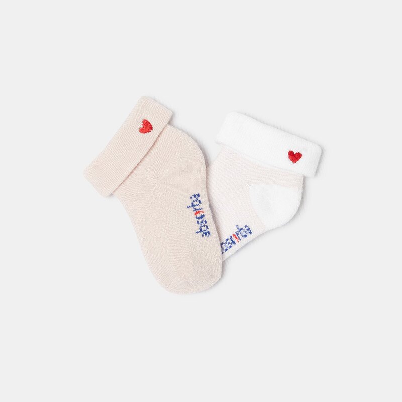 Lot de 2 paires de chaussettes en molleton roses naissance Absorba Rose