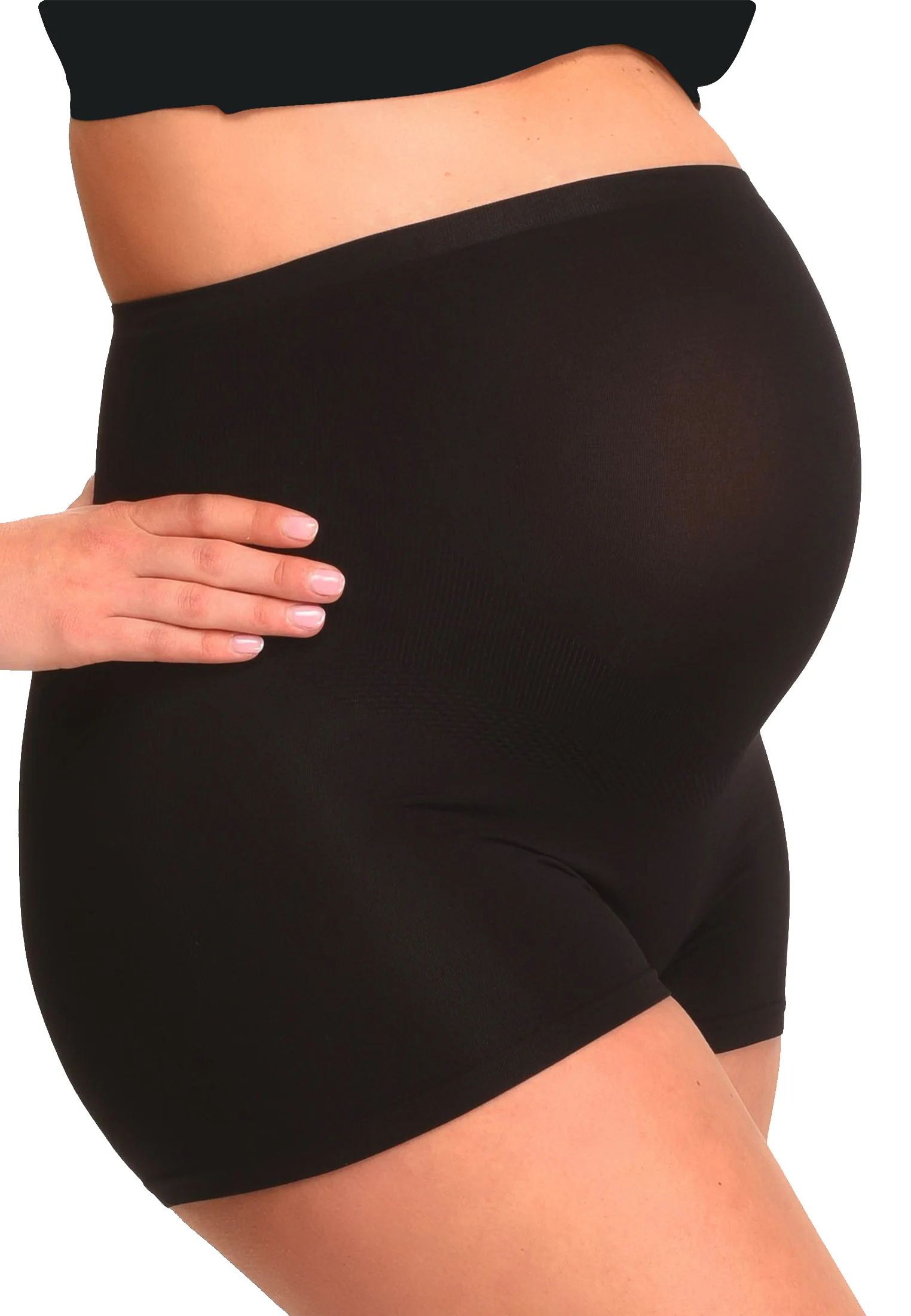 Shorty de grossesse sans coutures , effet galbant | Noir