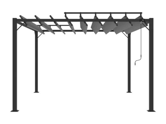 Tonnelle avec toit à persienne 3x3 m Anthracite Tissu aluminium
