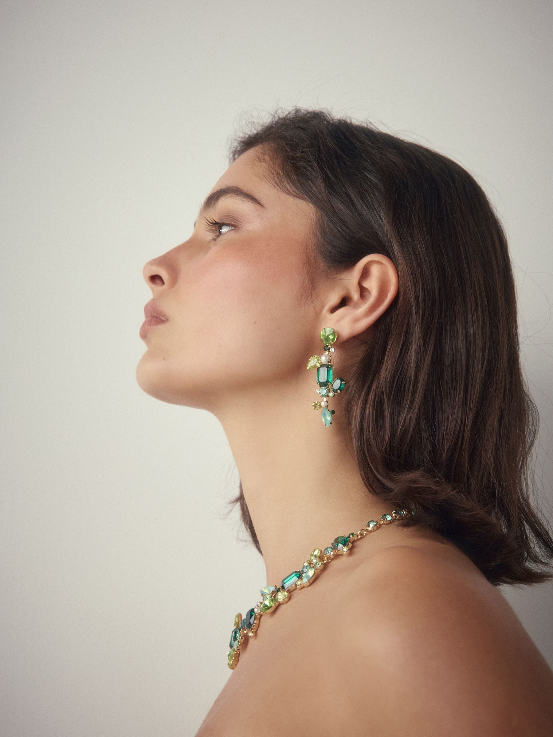 Groen - Oorbellen met glinsterende hangers