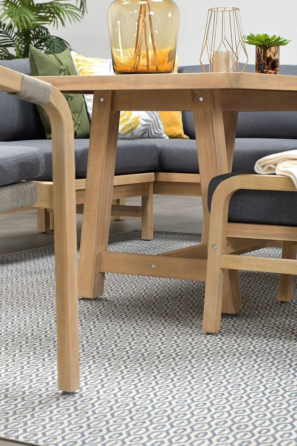 Garden Impressions Hohe Dining Lounge Santos Links, inklusive wasserabweisender Kissen und XXL Tisch