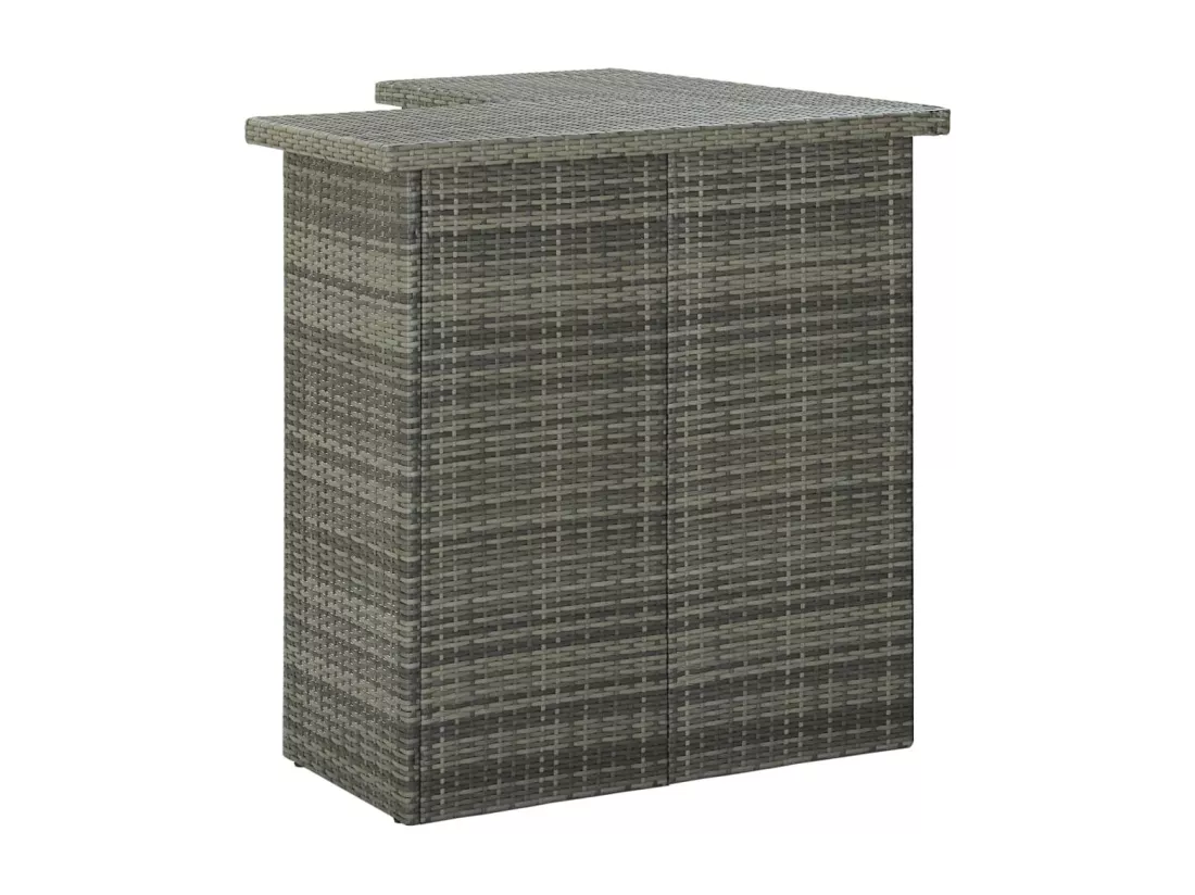 Table d'angle de bar Gris 100x50x105 cm Résine tressée