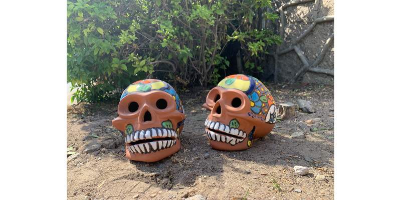Terrakotta-Objekt 'Skull', multicolor, L 20 cm, B 14, H 15 cm günstig bestellen